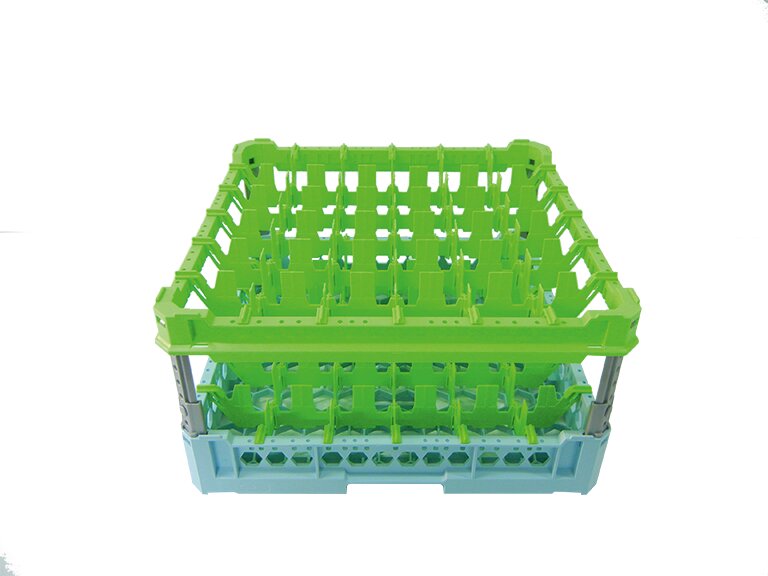 Gläserkorb 36 Fächer 73 x 73 mm Glashöhe max. 240 mm / 500 x 500 mm