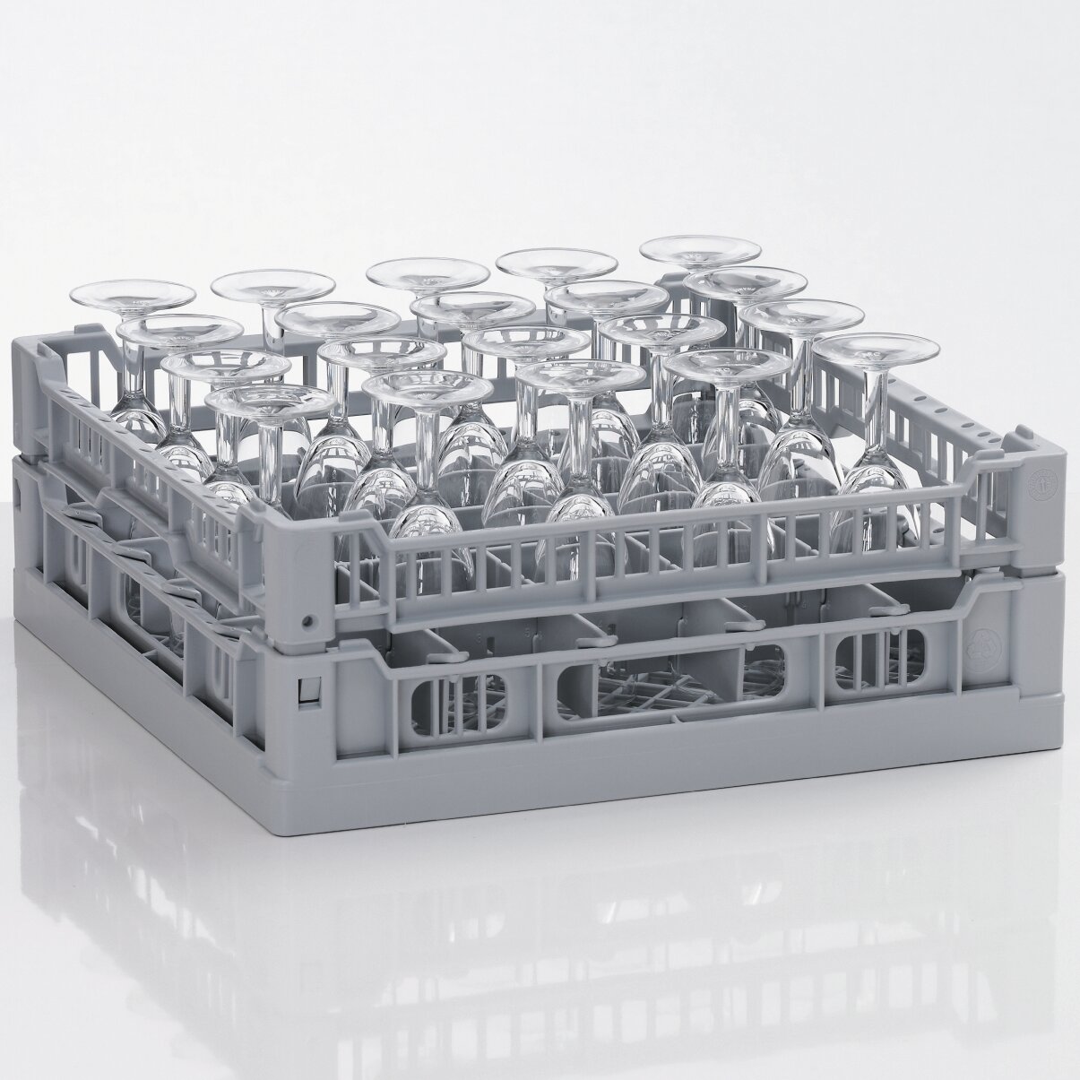 Gläserkorb Kunststoff für 25 Gläser / 400 x 400 mm / max. Glashöhe 120 mm