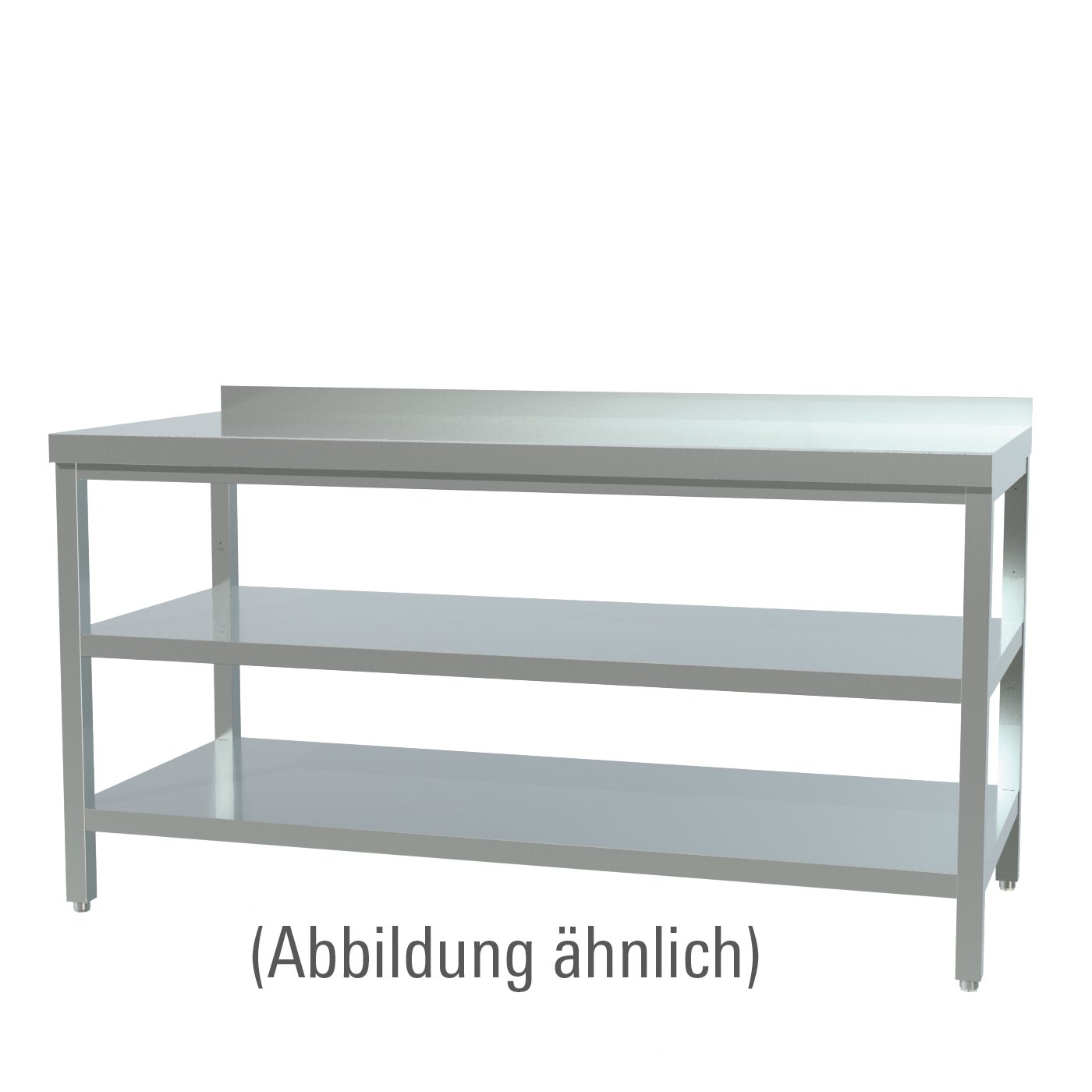 Arbeitstisch verschweißt mit 2 Böden mit 50 mm Aufkantung 900 x 700 x 850 mm