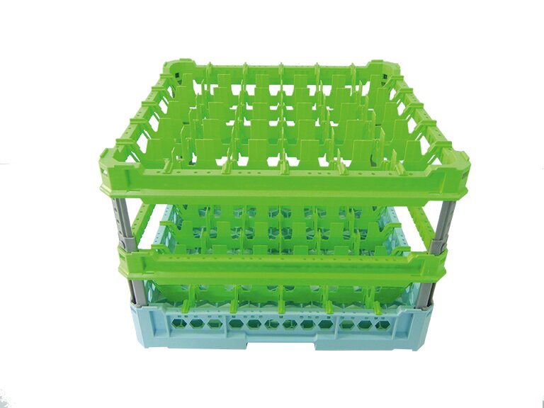 Gläserkorb 36 Fächer 73 x 73 mm Glashöhe max. 340 mm / 500 x 500 mm