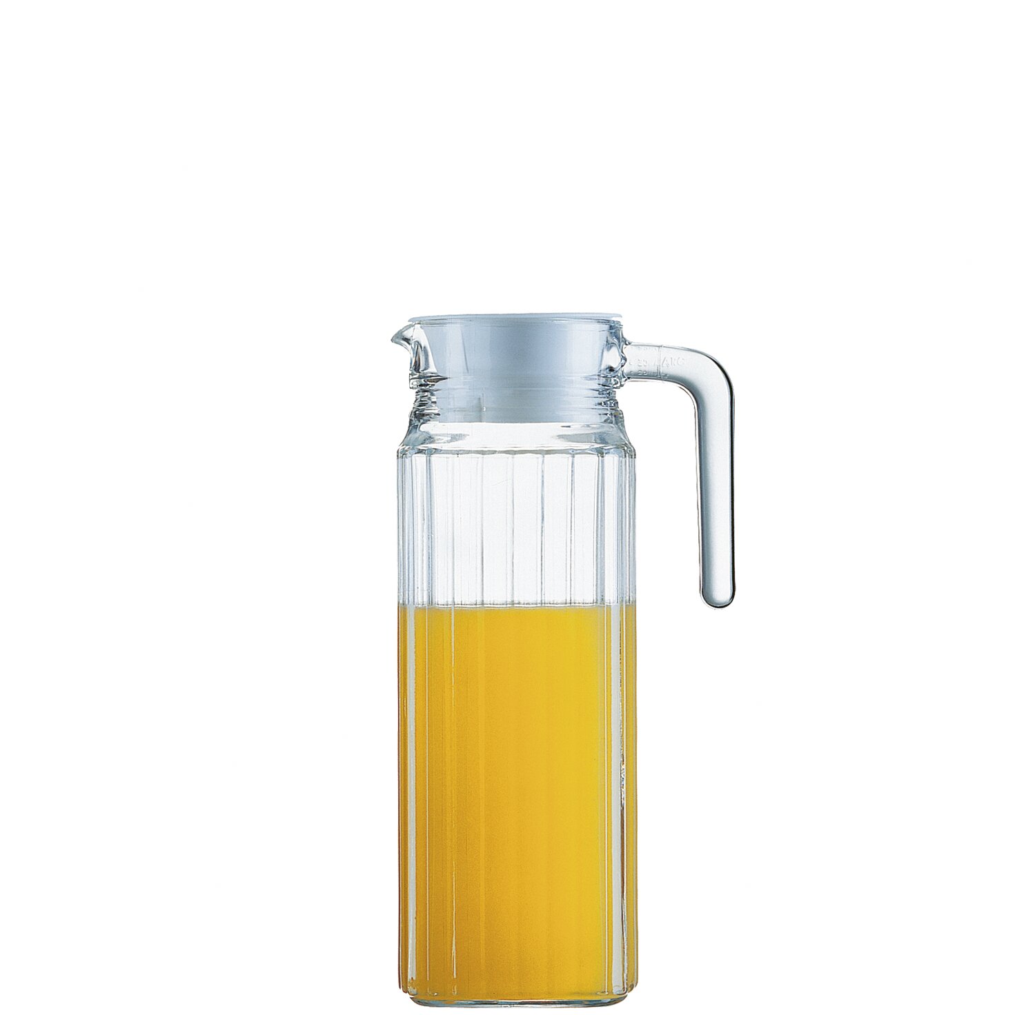 Kühlschrankkrug mit Kunststoffdeckel und Henkel 89 mm / 1,10 l transparent