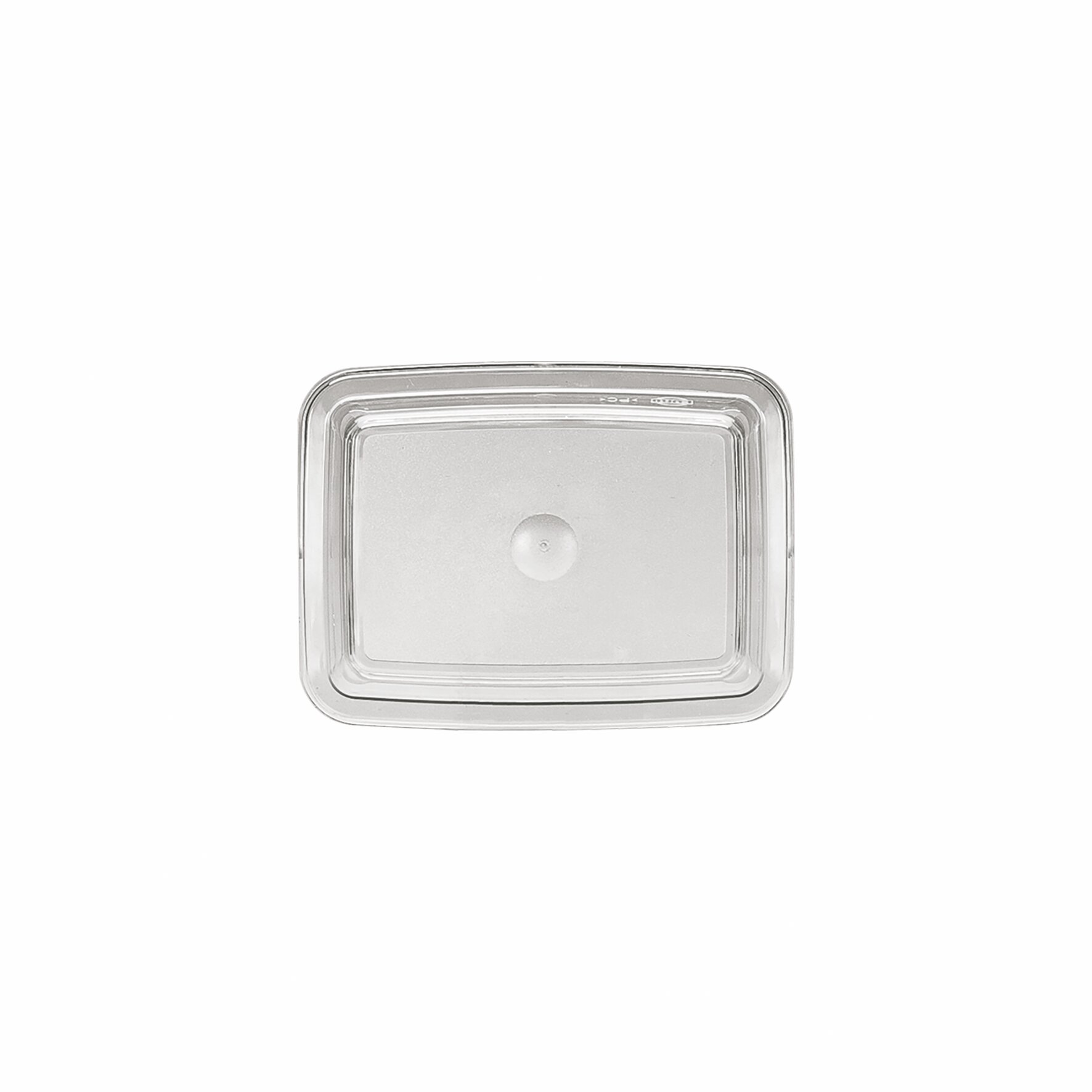Kunststoffdeckel eckig 124 x 124 mm klar für Salat eckig 0,25 l Kunststoffdeckel