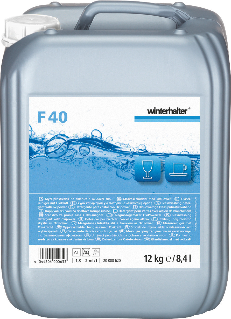 Gläserreiniger mit Oxikraft F 40 / 12,00 kg Kanister