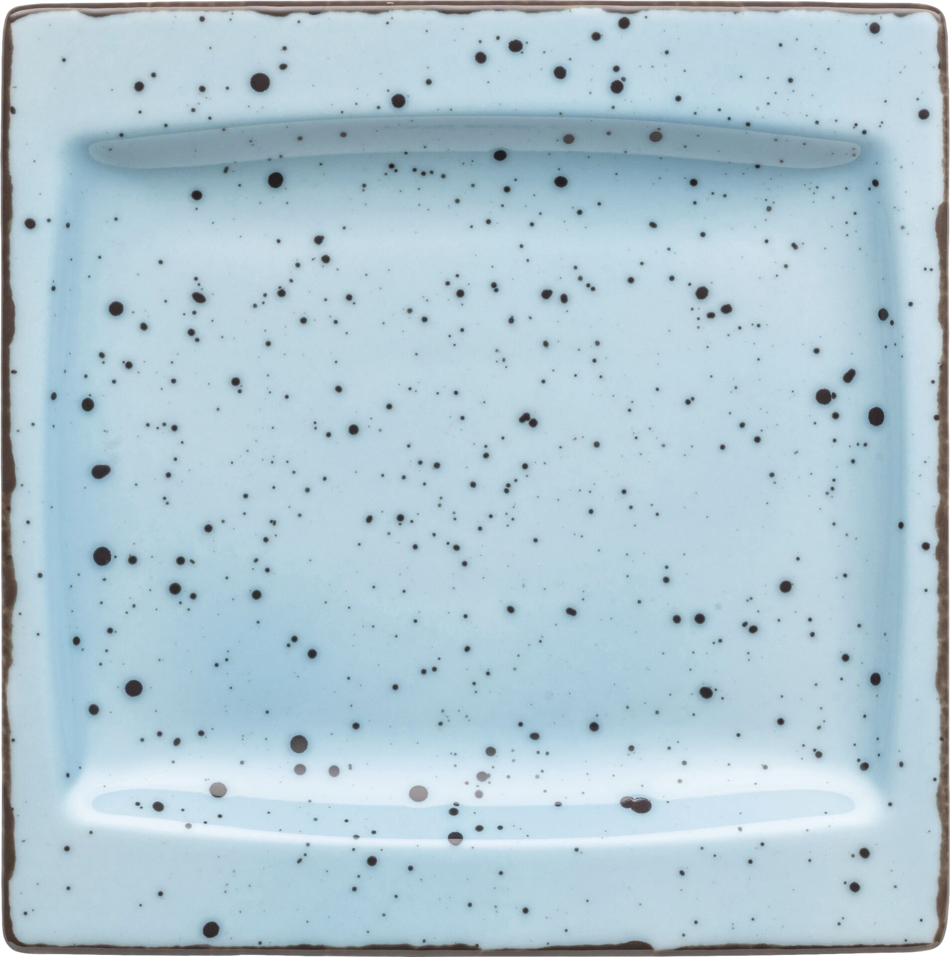 Platte flach eckig "Granja" aqua 18 x 18 cm