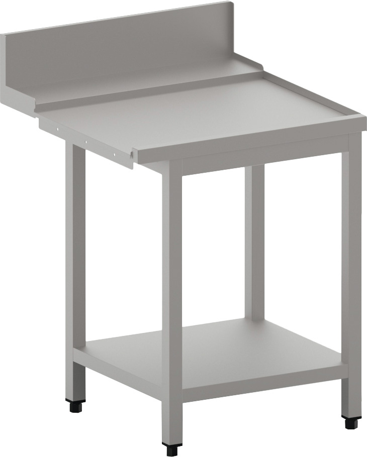 Ablauftisch rechts mit Ablagebord und Spritzblech, 1200 mm