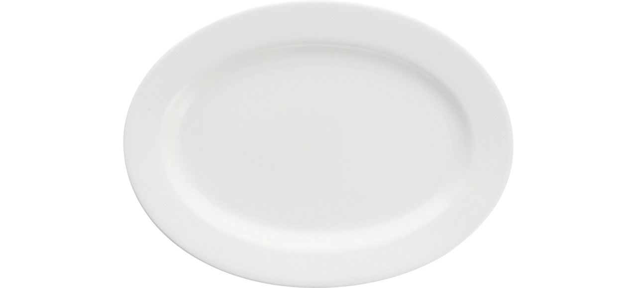 Platte oval mit Fahne 245 x 185 mm weiß Gracia