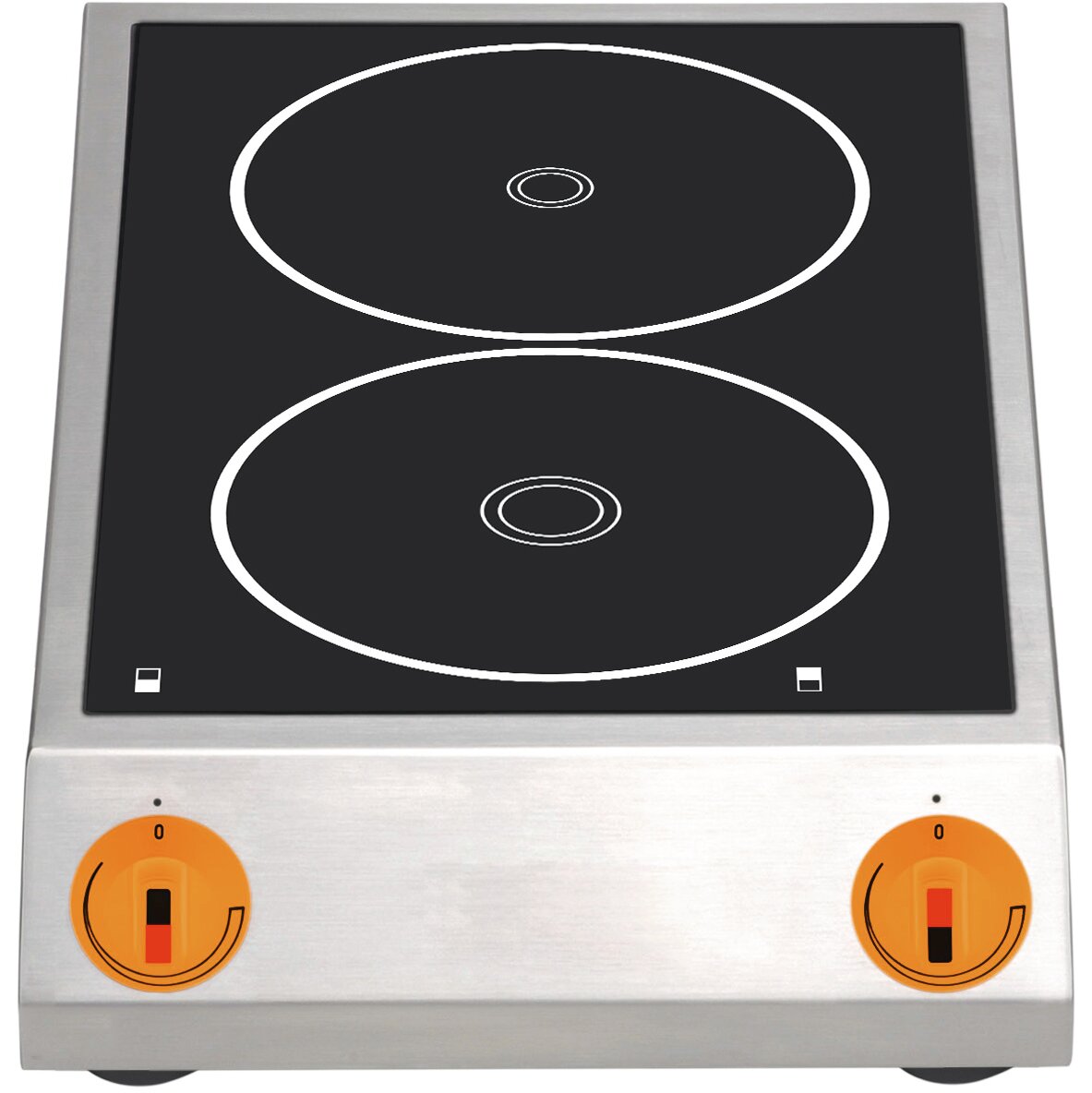 Induktions-Kochfeld 2 Zonen 2x 1,80 kW oder 1x 3,50 kW Mini 340 x 585 x 100 mm