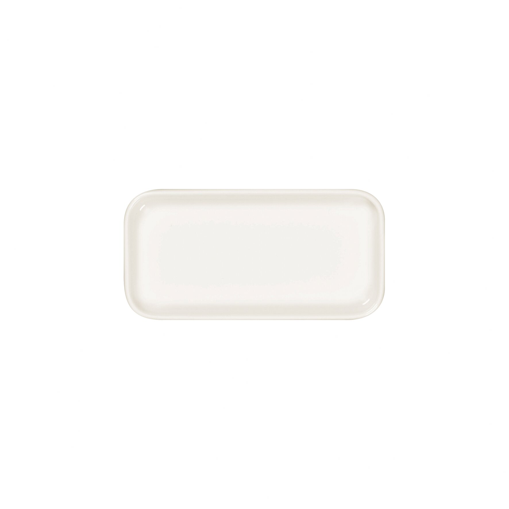 Teller flach rechteckig 160 x 80 mm Ivoris weiß Fractal