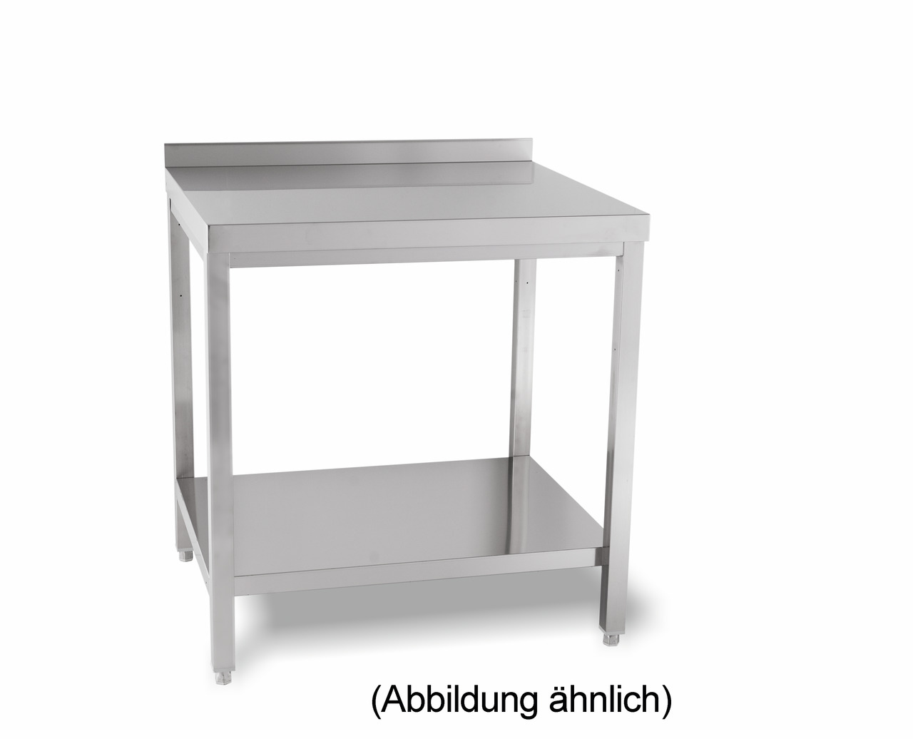 Arbeitstisch verschweißt mit Ablageboden mit 50 mm Aufkantung 2000 x 600 x 850 mm