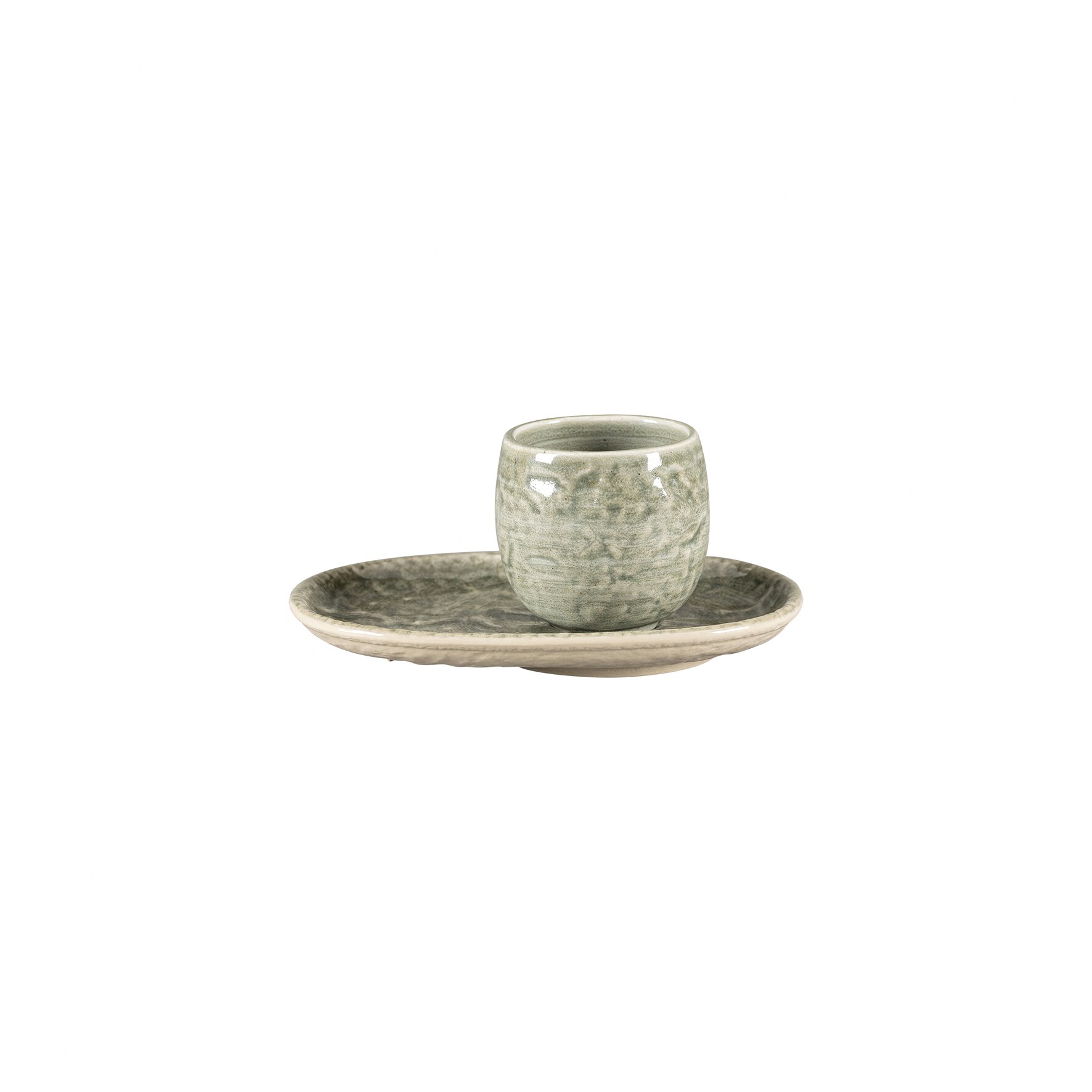 Untertasse oval 150 x 110 mm Sage green Krush Sage Green
