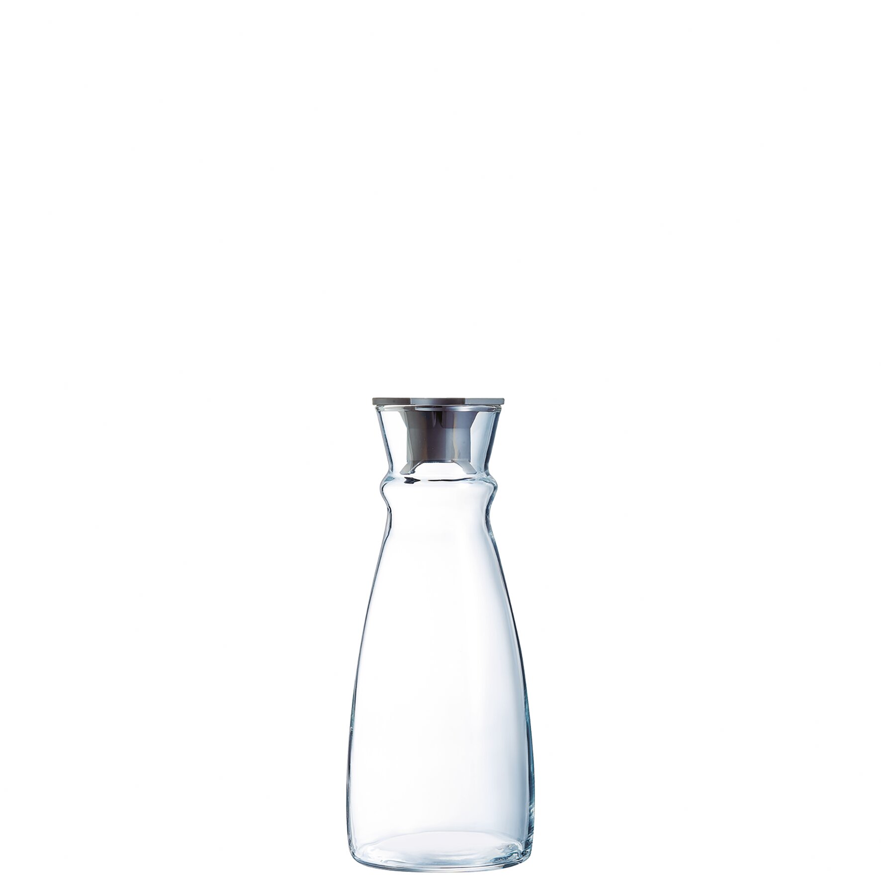 Karaffe mit schwarzem Kunststoffdeckel 91 mm / 0,62 l transparent