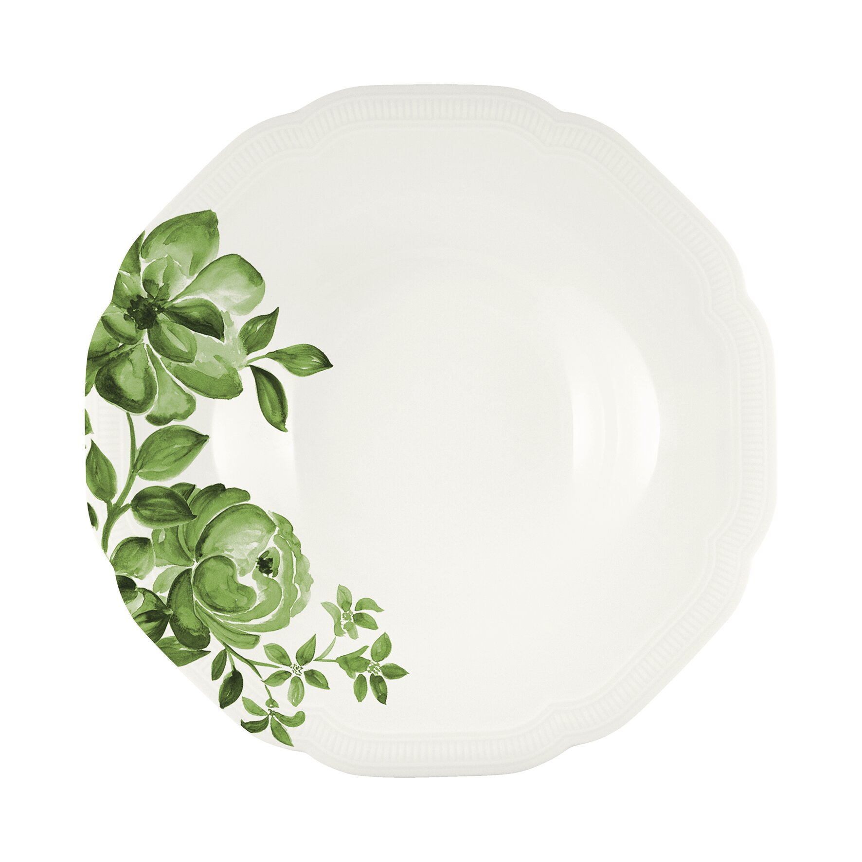 Coupteller tief rund mit Relief 241 mm / 0,64 l green Floral Charm