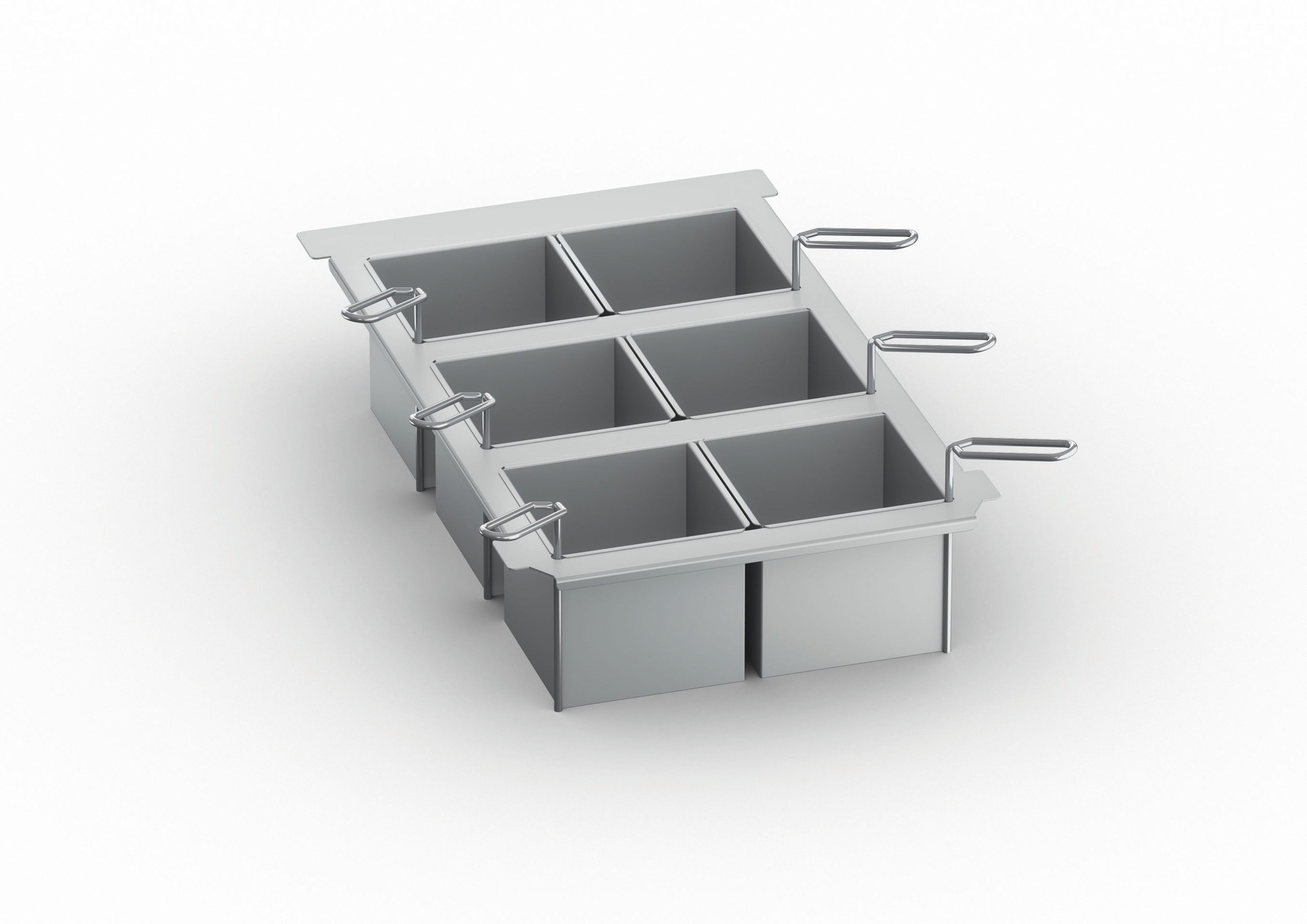Kit 6 Portionskörbe GN 1/6 ungelocht  mit Deckel passend für Typ 2-S