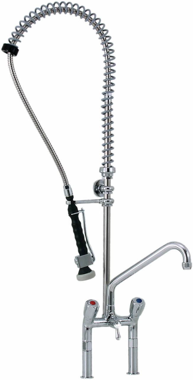 Geschirr-Waschbrause mit Schwenkhahn für Zweilochmontage H=1140 mm