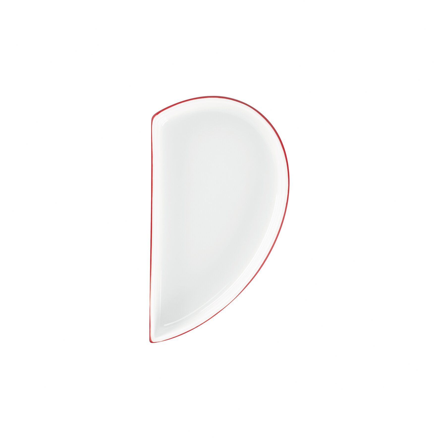 Teller flach ohne Rand / rechte Hälfte 100 x 180 mm / 0,17 l rot Cliché