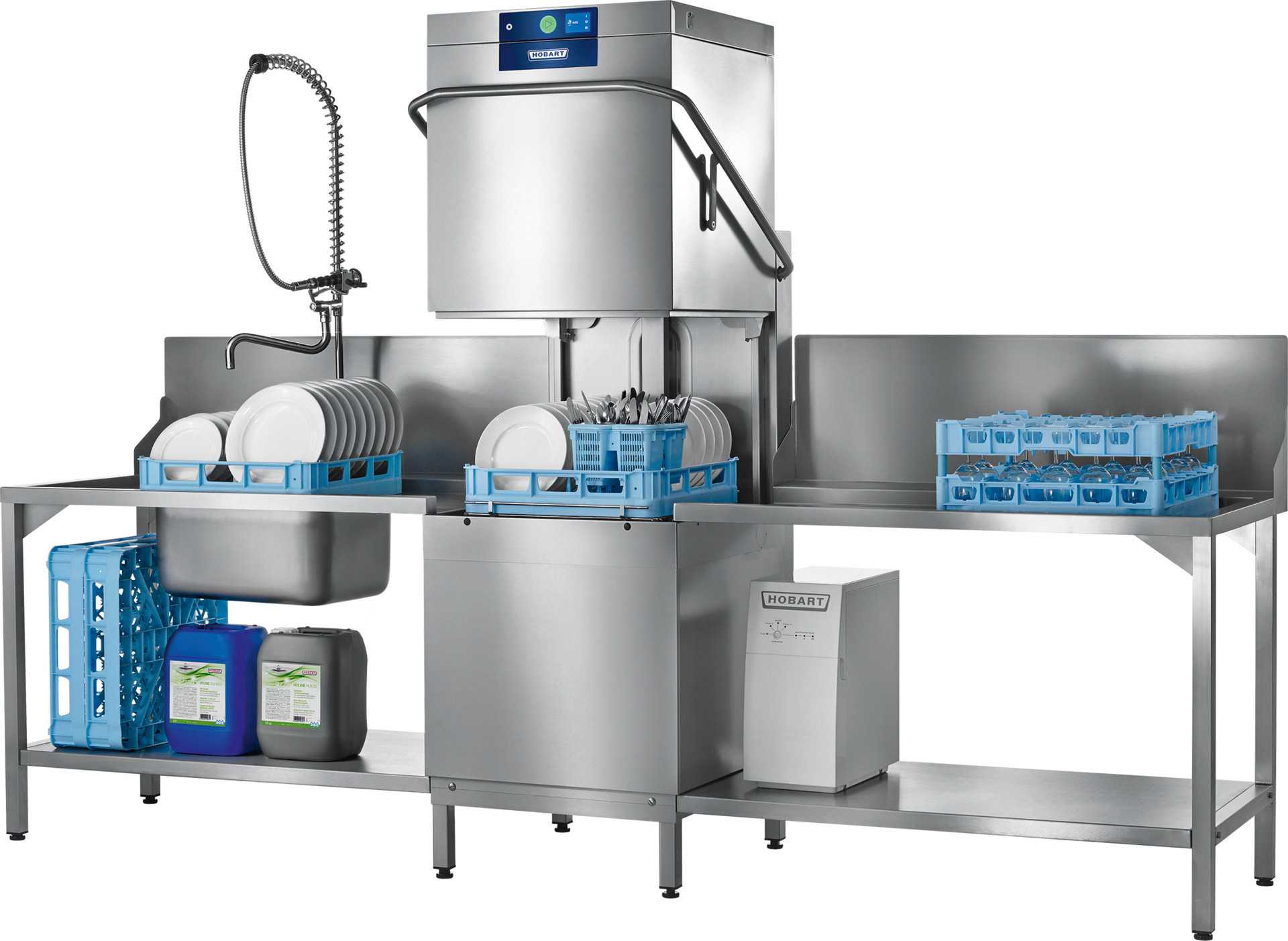 Durchschubspülmaschine PROFI AMXXRSW-10B mit integr Enthärtung/Wärmerückgewinnung