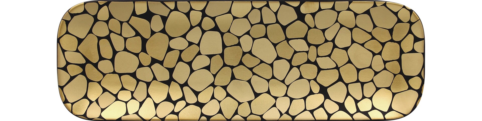 Platte rechteckig 330 x 110 mm schwarz / gold
