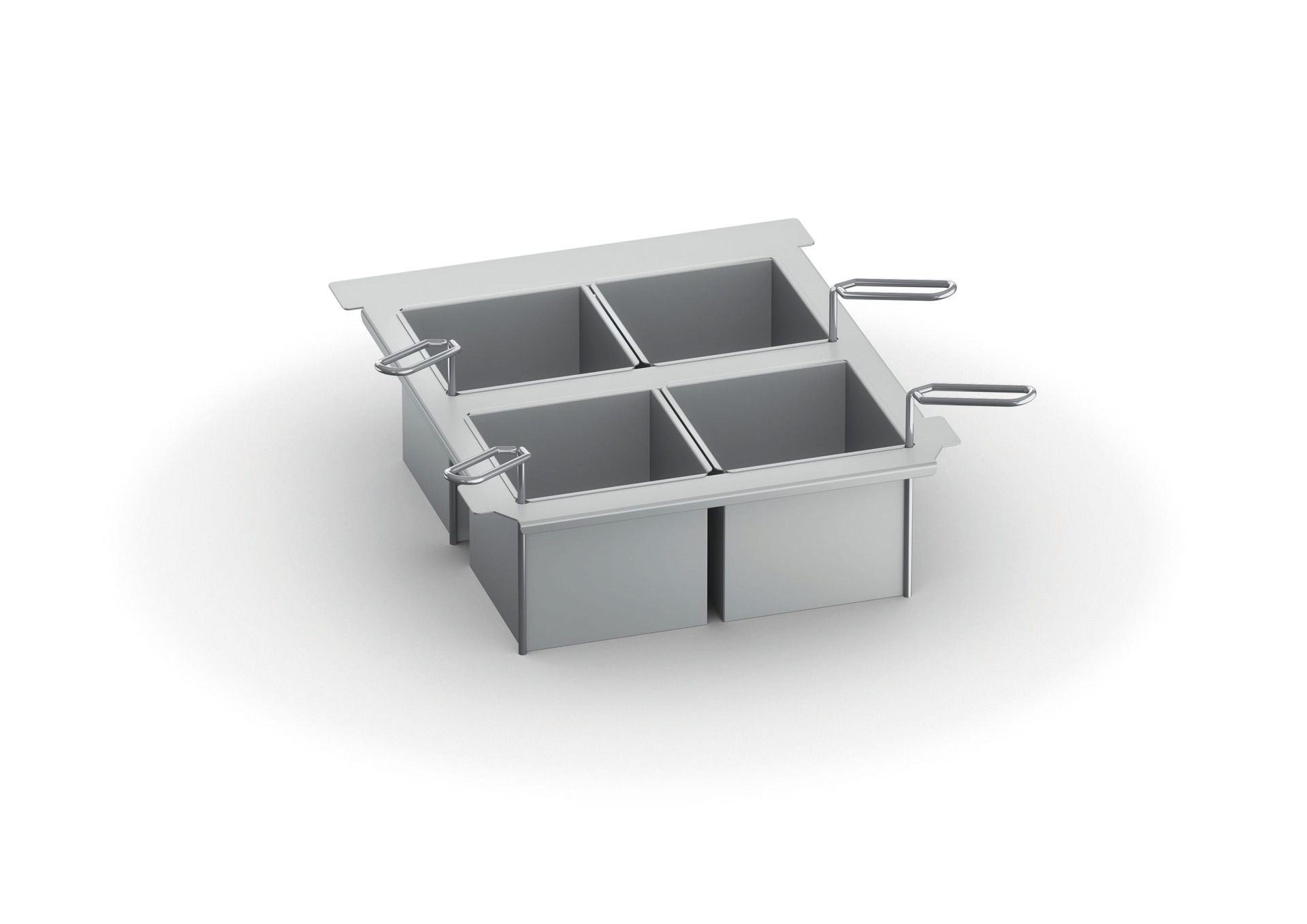 Kit 4 Portionskörbe GN 1/6 ungelocht  mit Deckel passend für Typ 2-XS