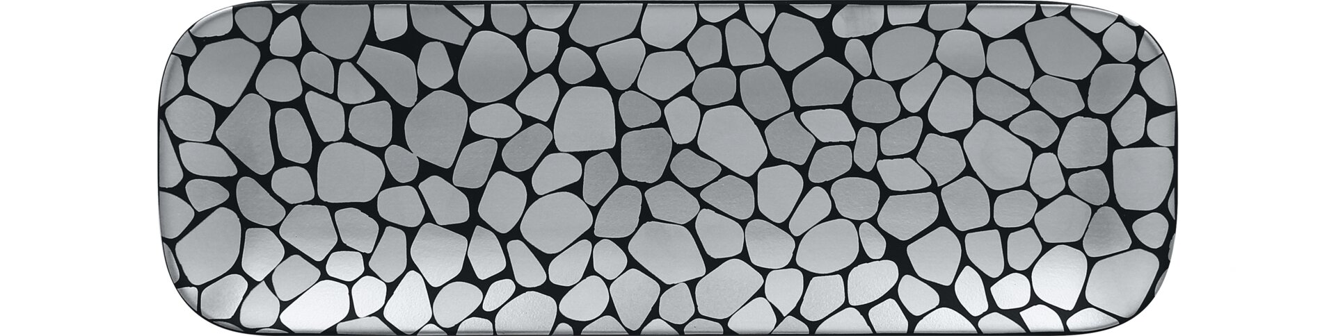 Platte rechteckig 330 x 110 mm silber / schwarz