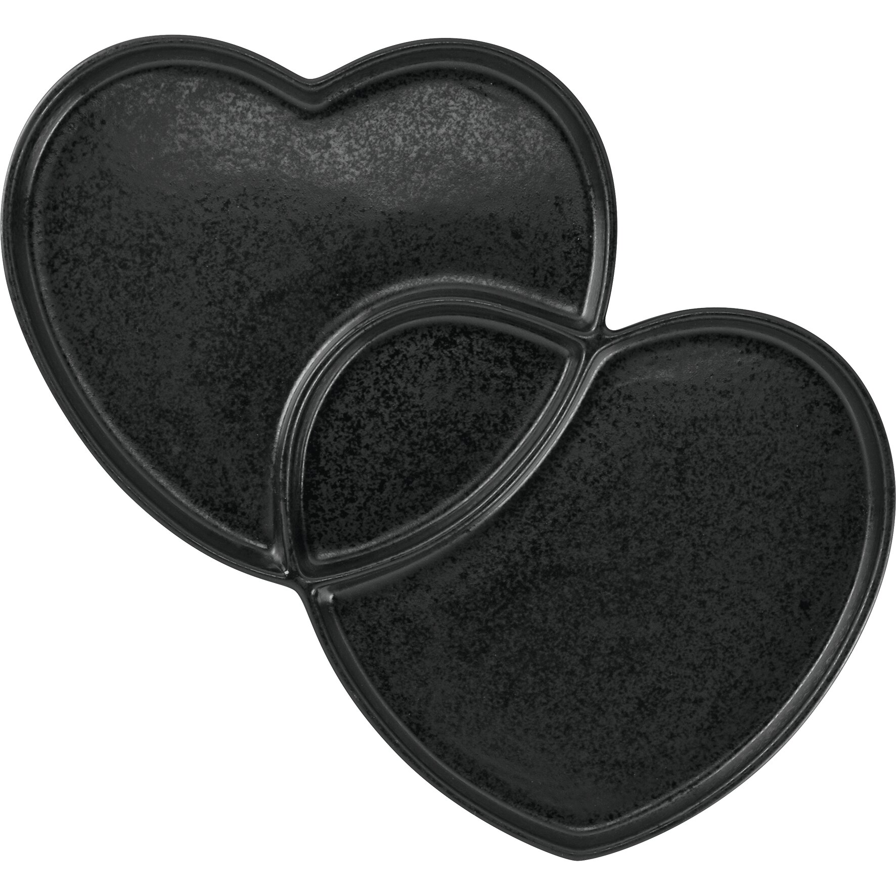 Teller flach zum Teilen 290 x 264 x 25 mm / 0,55 l schwarz Cliché