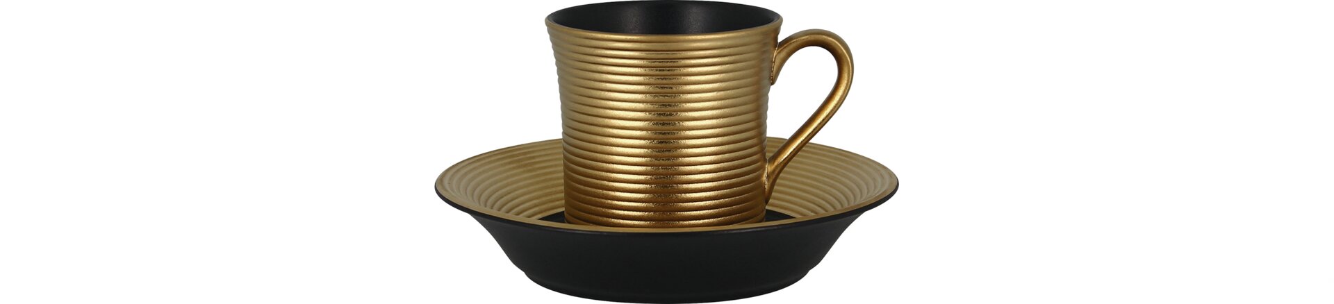 Kaffeetasse 77 mm / 0,20 l schwarz / gold