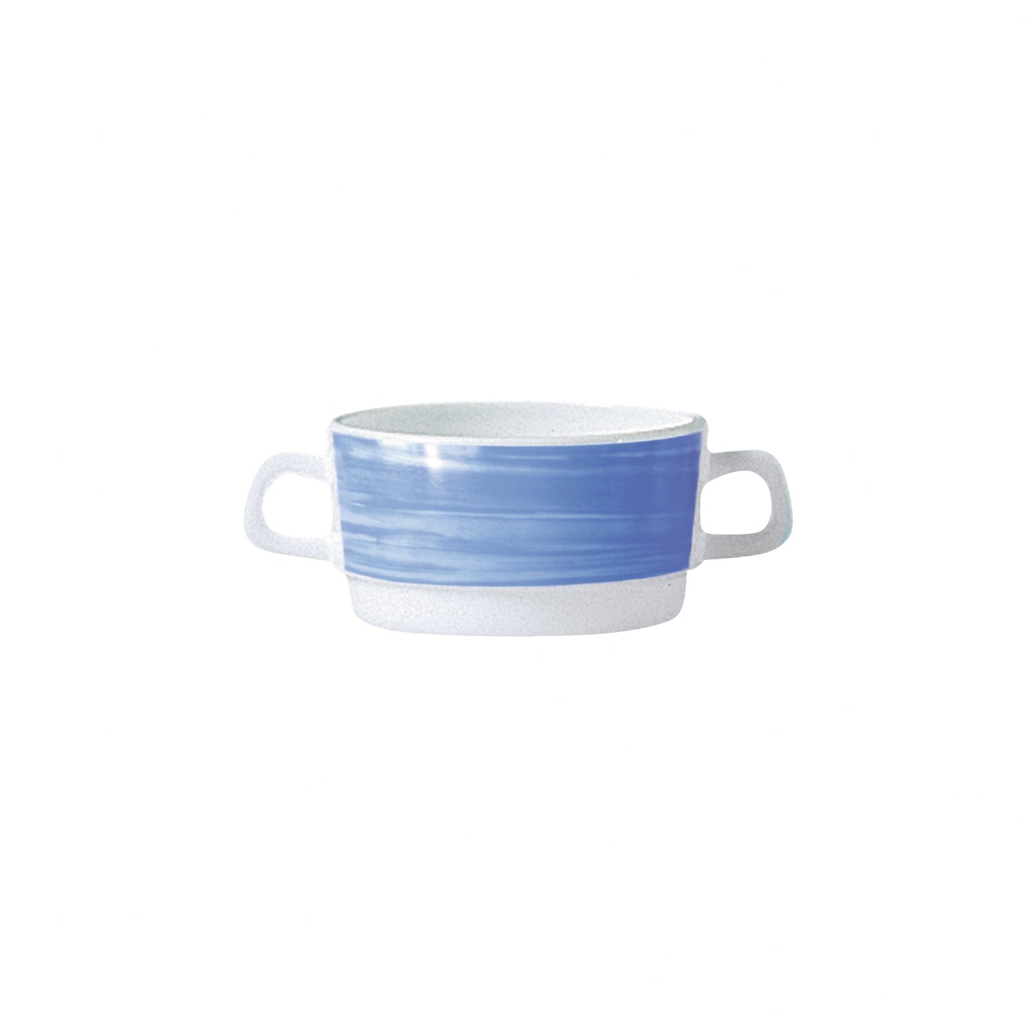 Restaurant Suppentasse mit 2 Henkeln stapelbar 96 mm / 0,32 l blau