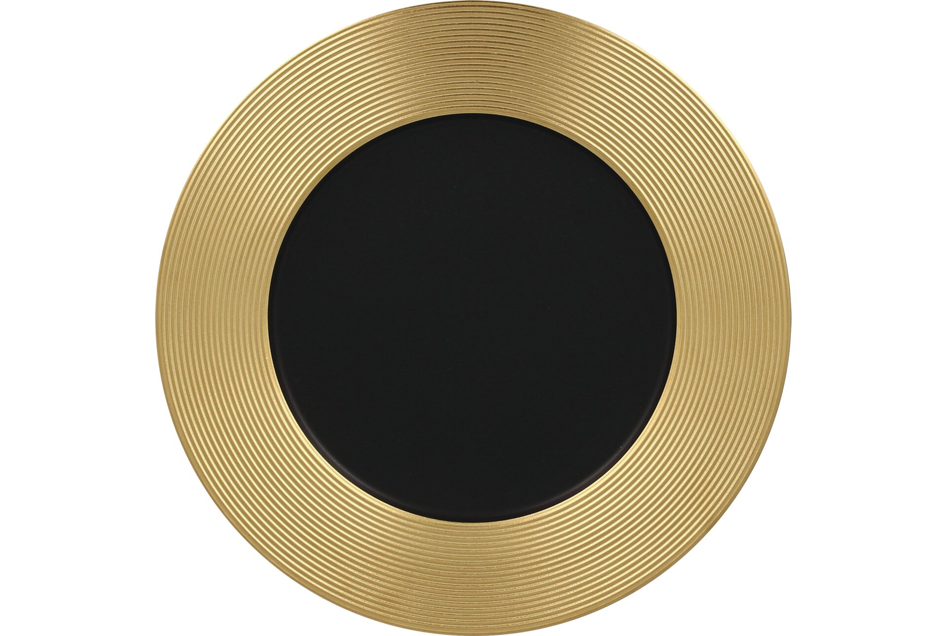 Teller flach 290 mm schwarz / gold