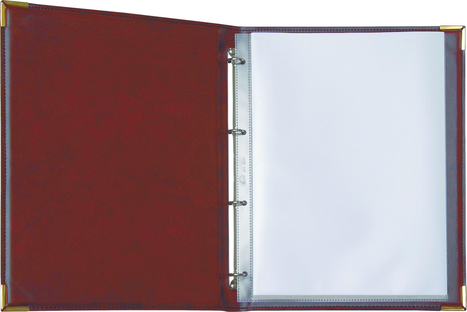 Speisekarte Metallecken gold A4 weinrot