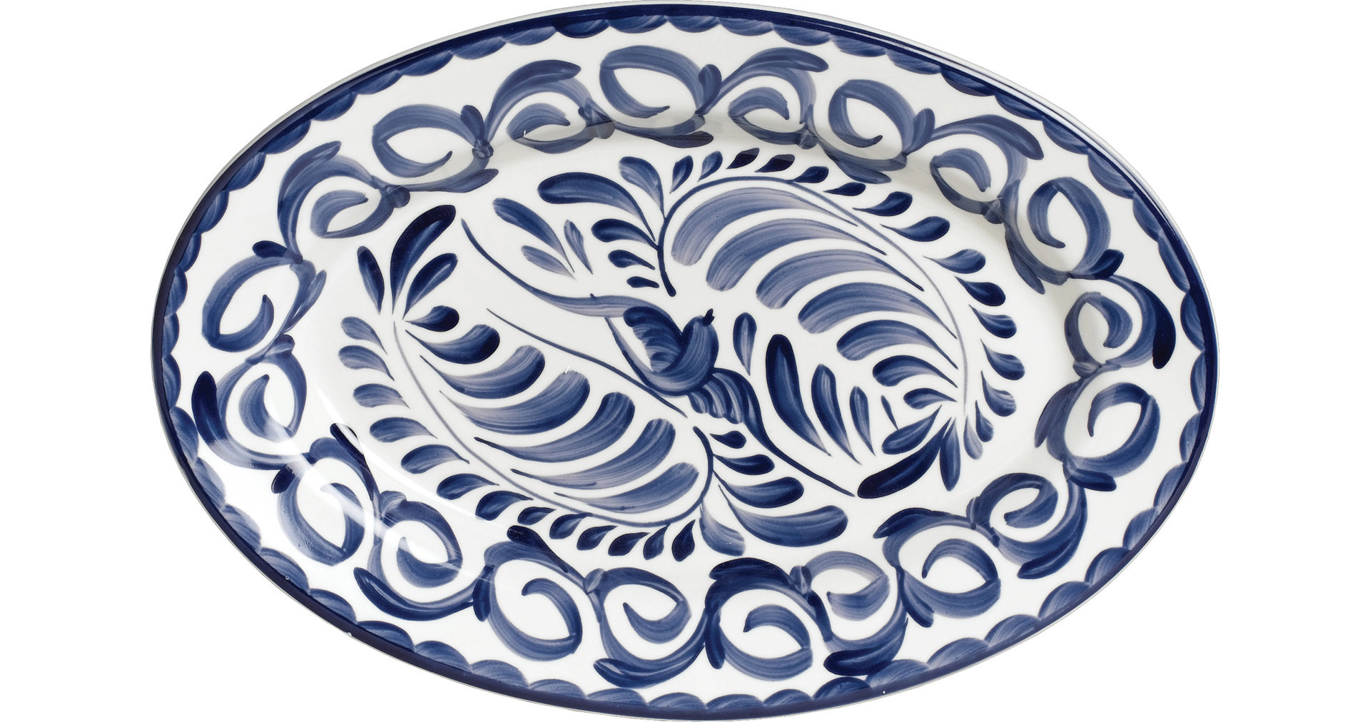 Platte oval 270 x 197 mm blau