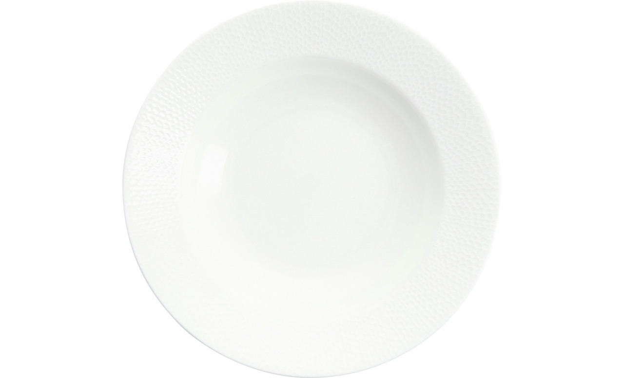 Teller tief mit Fahne 243 mm / 0,40 l weiß Amanda