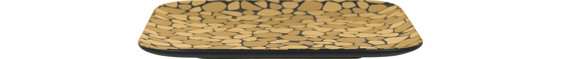 Teller quadratisch 220 mm schwarz / gold