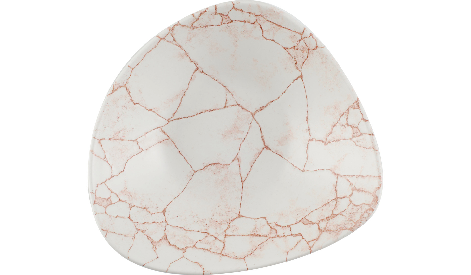 Bowl dreieckig 235 mm / 0,60 l Kintsugi Coral