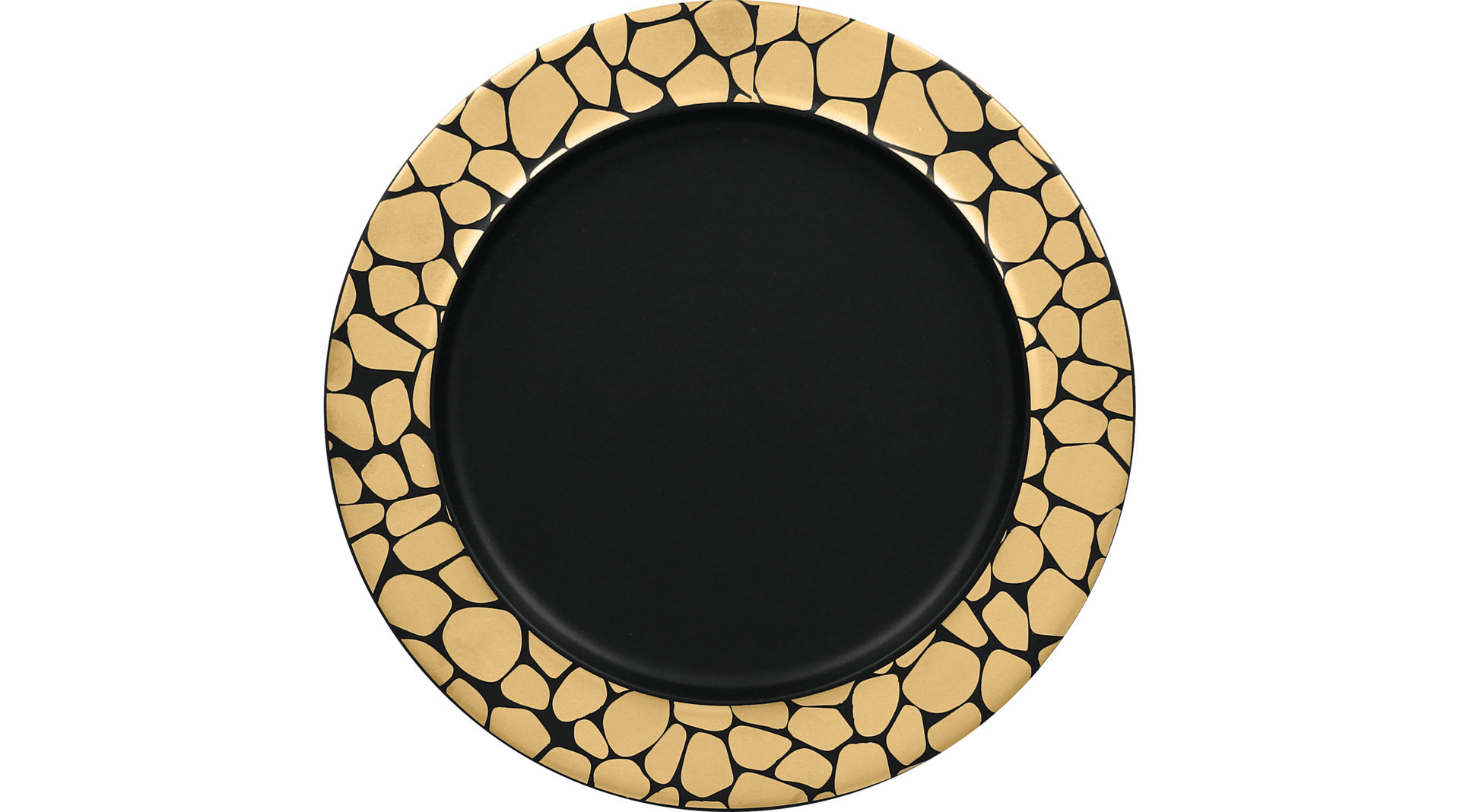 Teller flach mit Rand 240 mm schwarz + gold