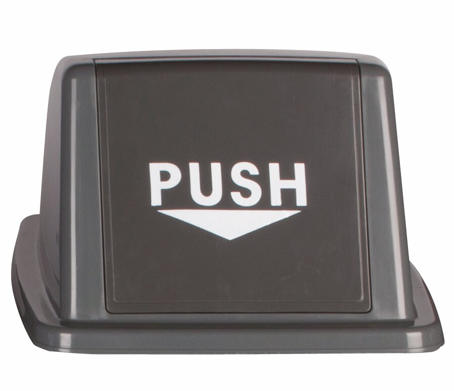 Deckel mit "PUSH" Klappe grau für Wertstoffsammler 80 l