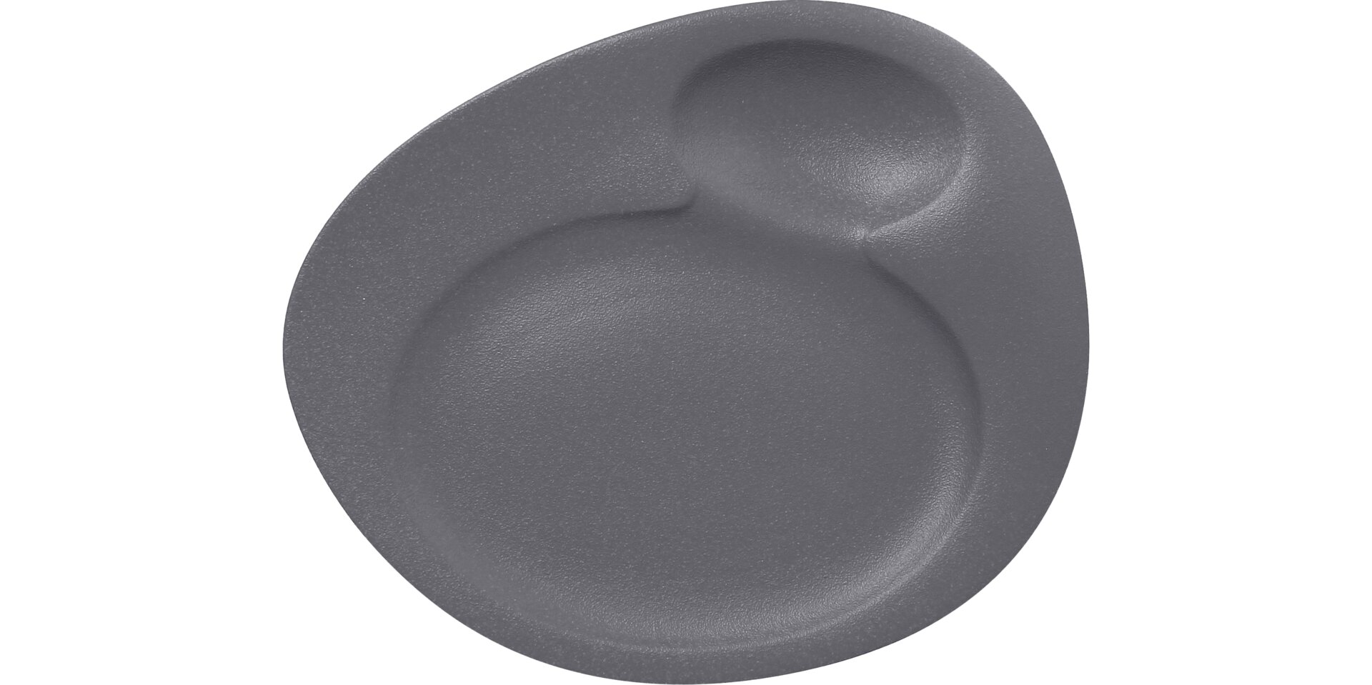 Teller mit 2 Vertiefungen 320 x 265 mm stone Neofusion