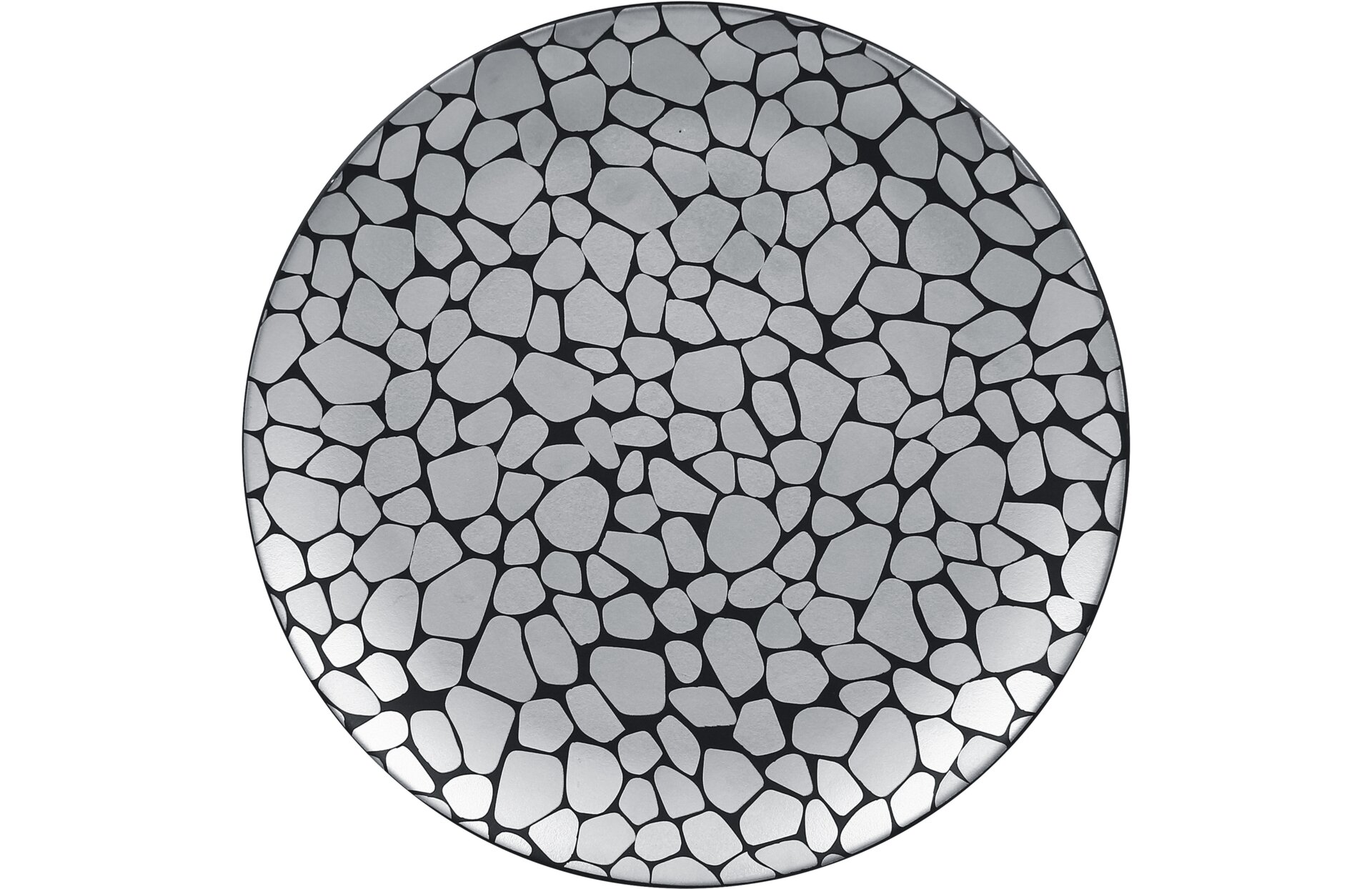 Coupteller flach 280 mm silber / schwarz
