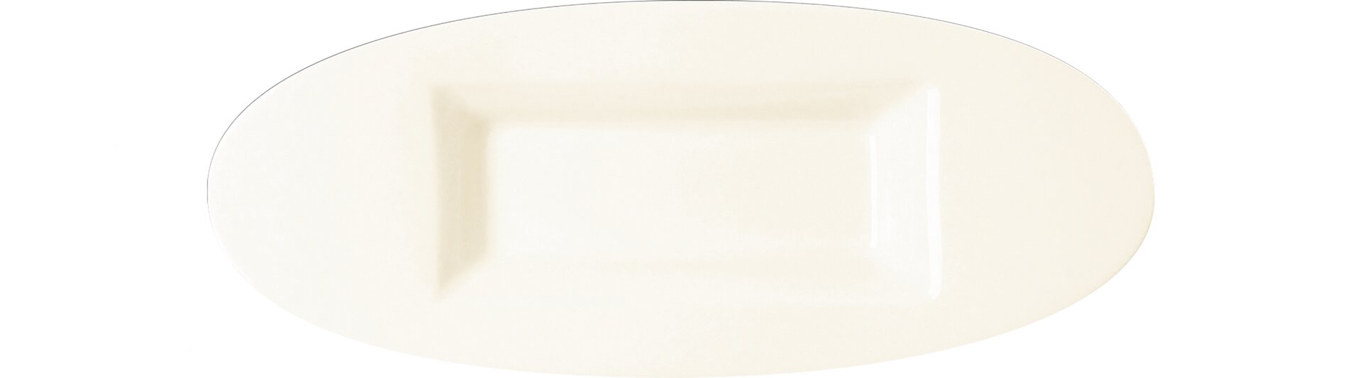 Platte oval 1 rechteckige Fläche Tamarind 300 x 120 mm crème