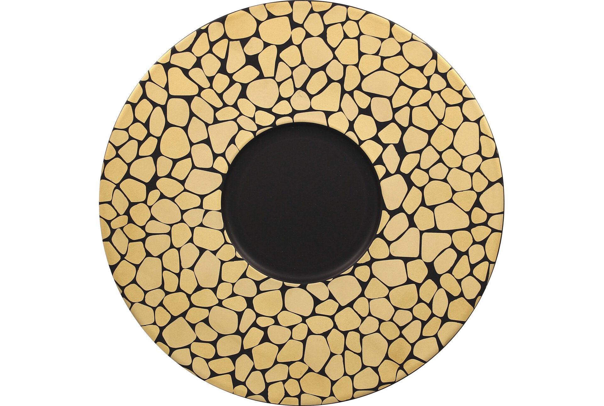 Gourmetteller flach 290 mm schwarz / gold