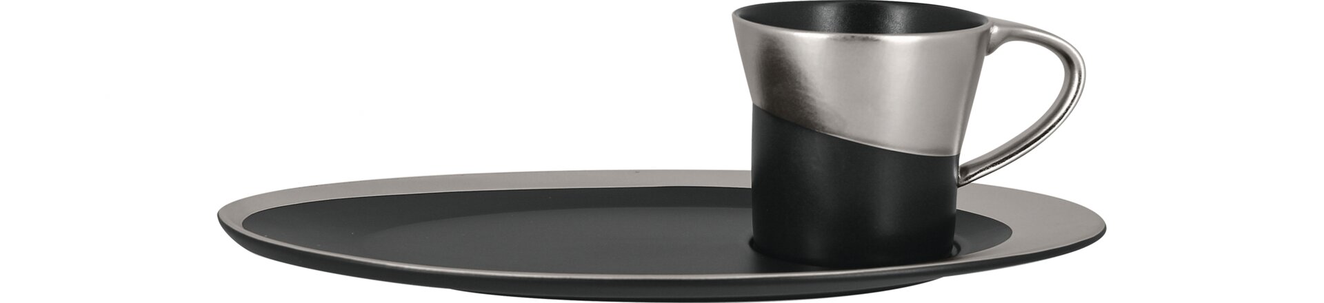 Kaffeetasse 83 mm / 0,23 l schwarz / silber