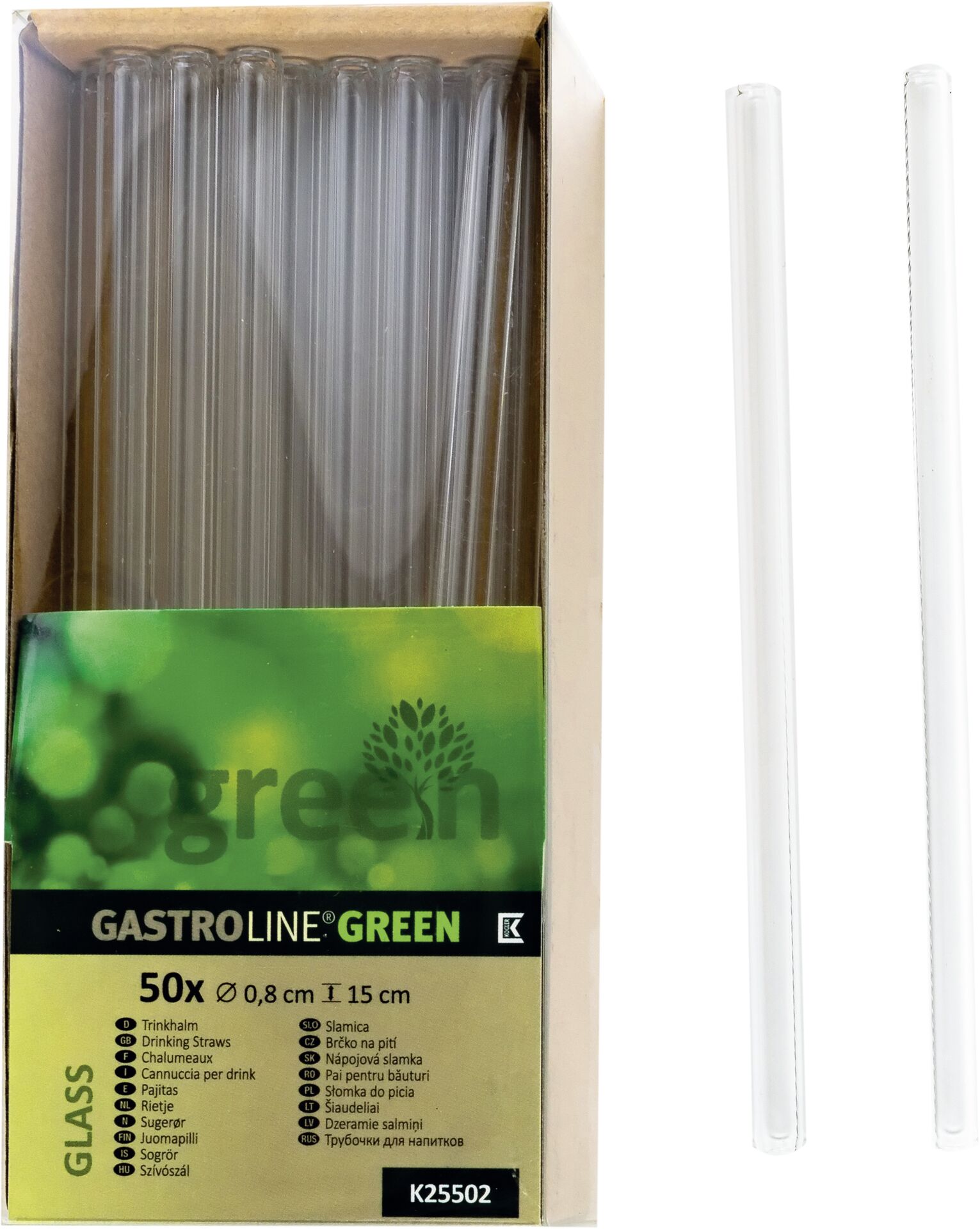 Trinkhalme, Glas 15cm