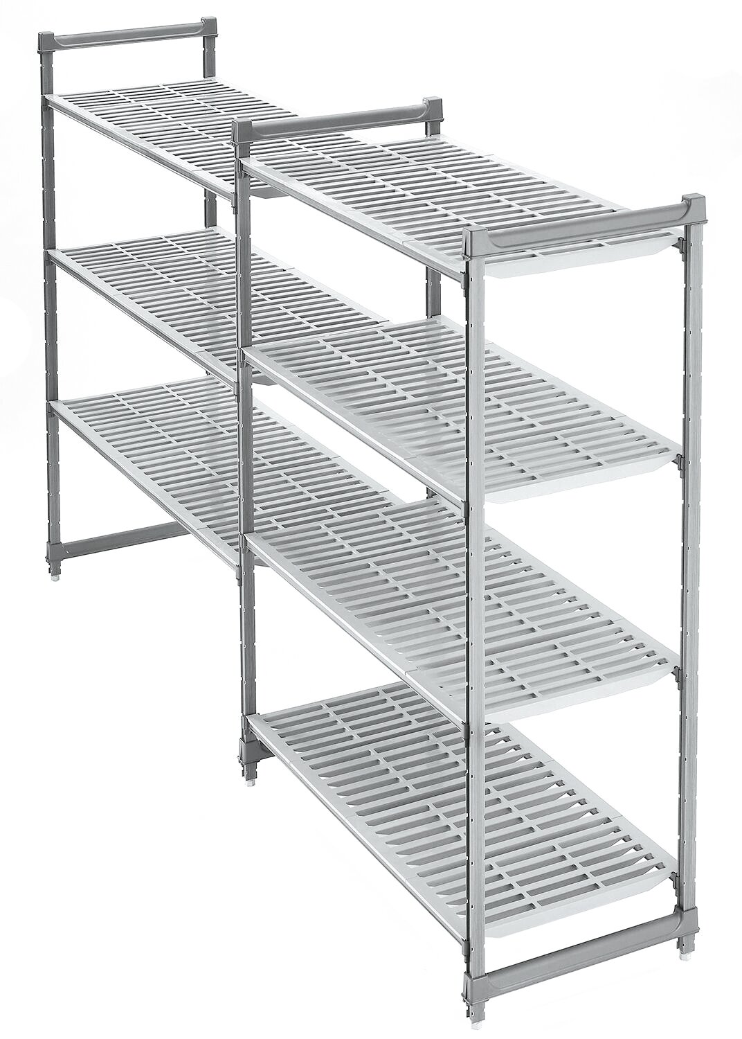 Kunststoff-Anbauegal 4 geschlitzte Auflagen 1070 x 540 x 1830 mm