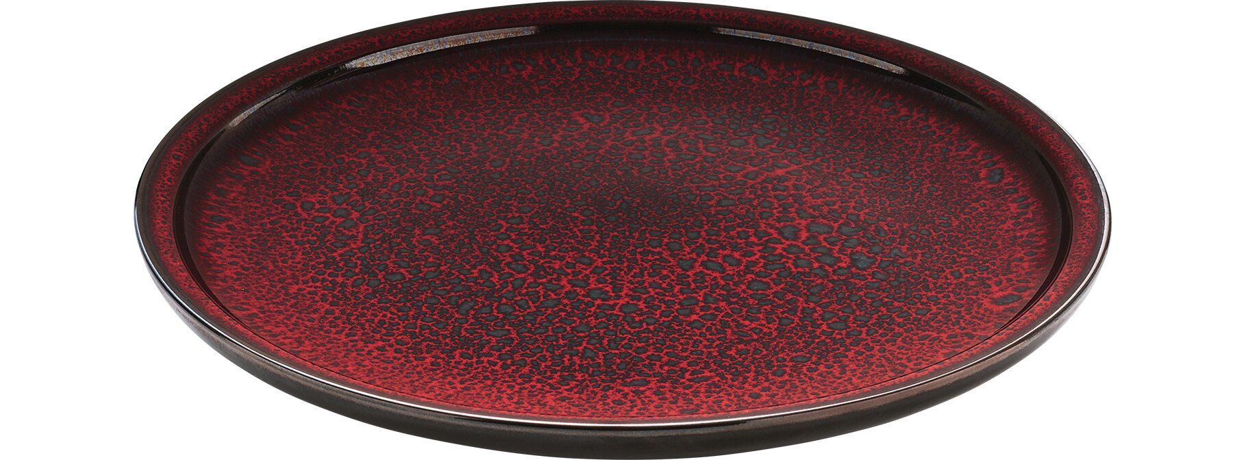 Coupteller flach rund 300 mm rot Glow