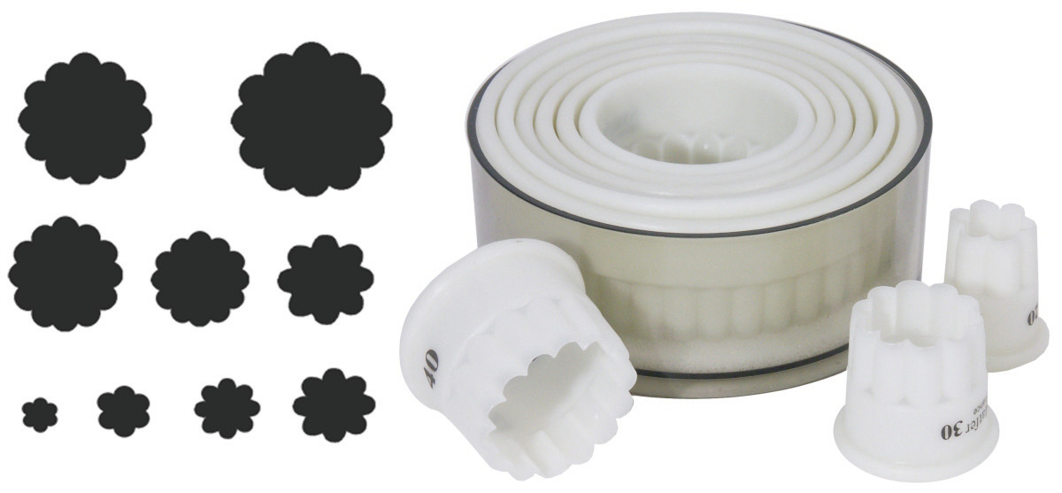 Ausstechersatz aus weißem Exoglass® 100 mm / hitzeresistent bis +160°C