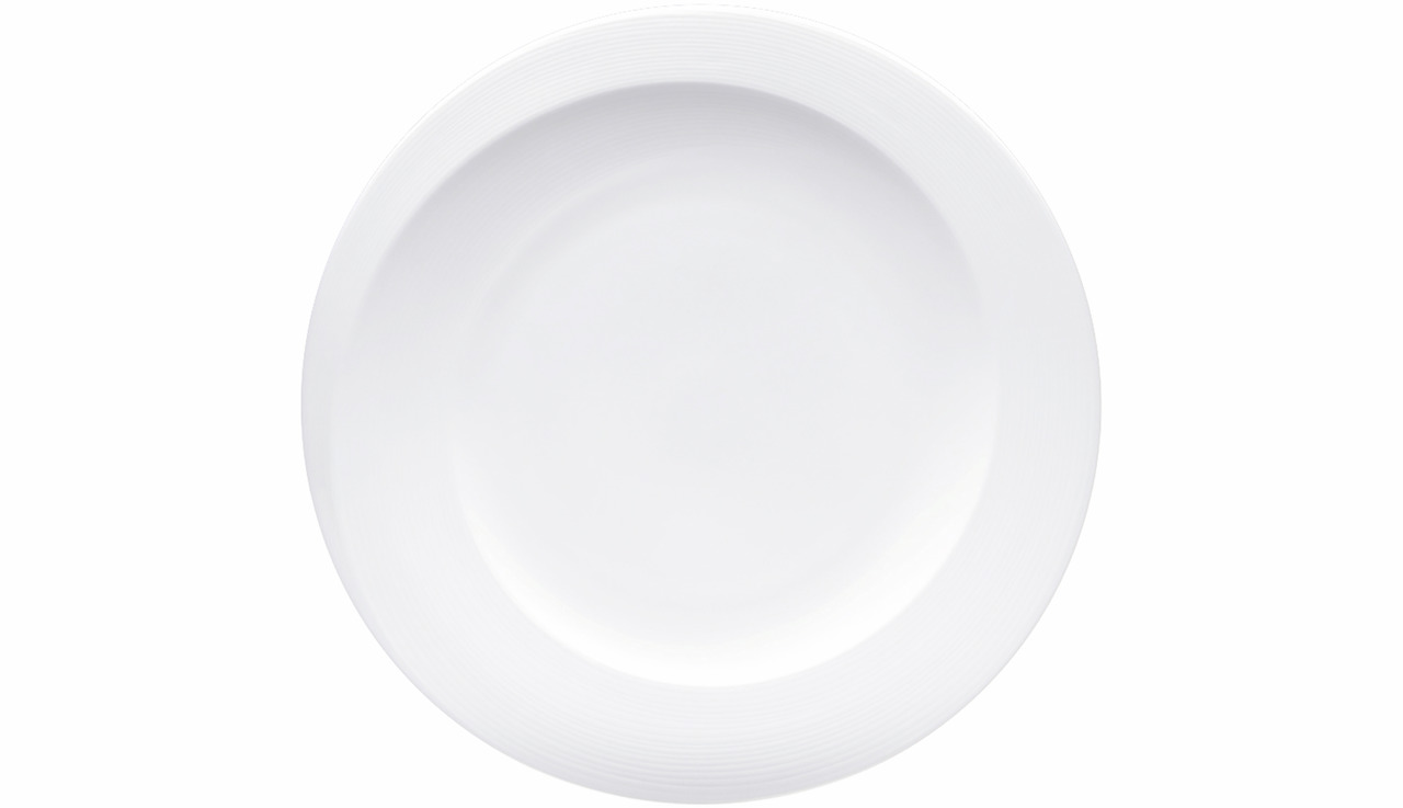 Teller flach mit Fahne 230 mm weiß Zen