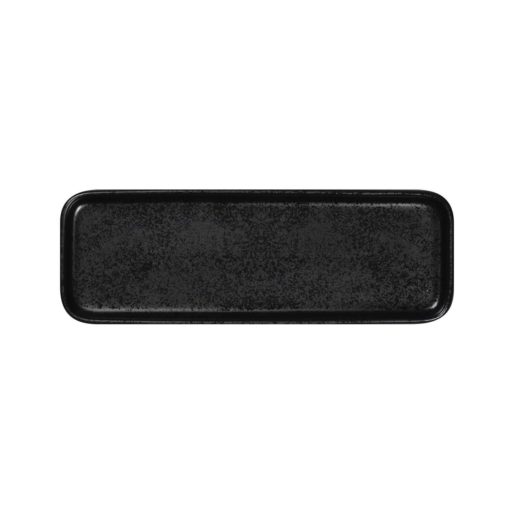 Teller flach rechteckig 240 x 80 mm schwarz Karbon Fractal