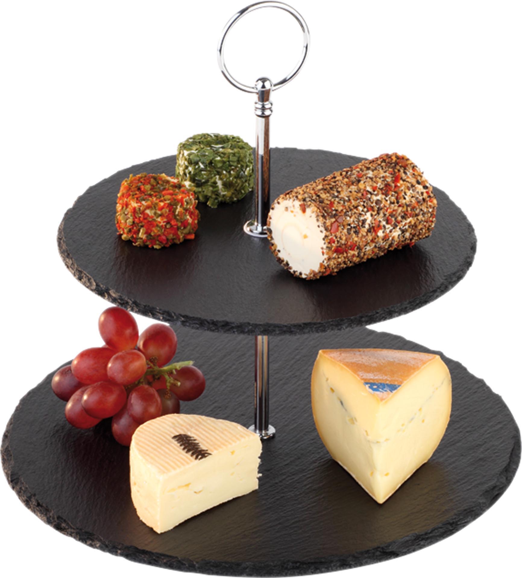 Naturschiefer-Etagere 2-stufig