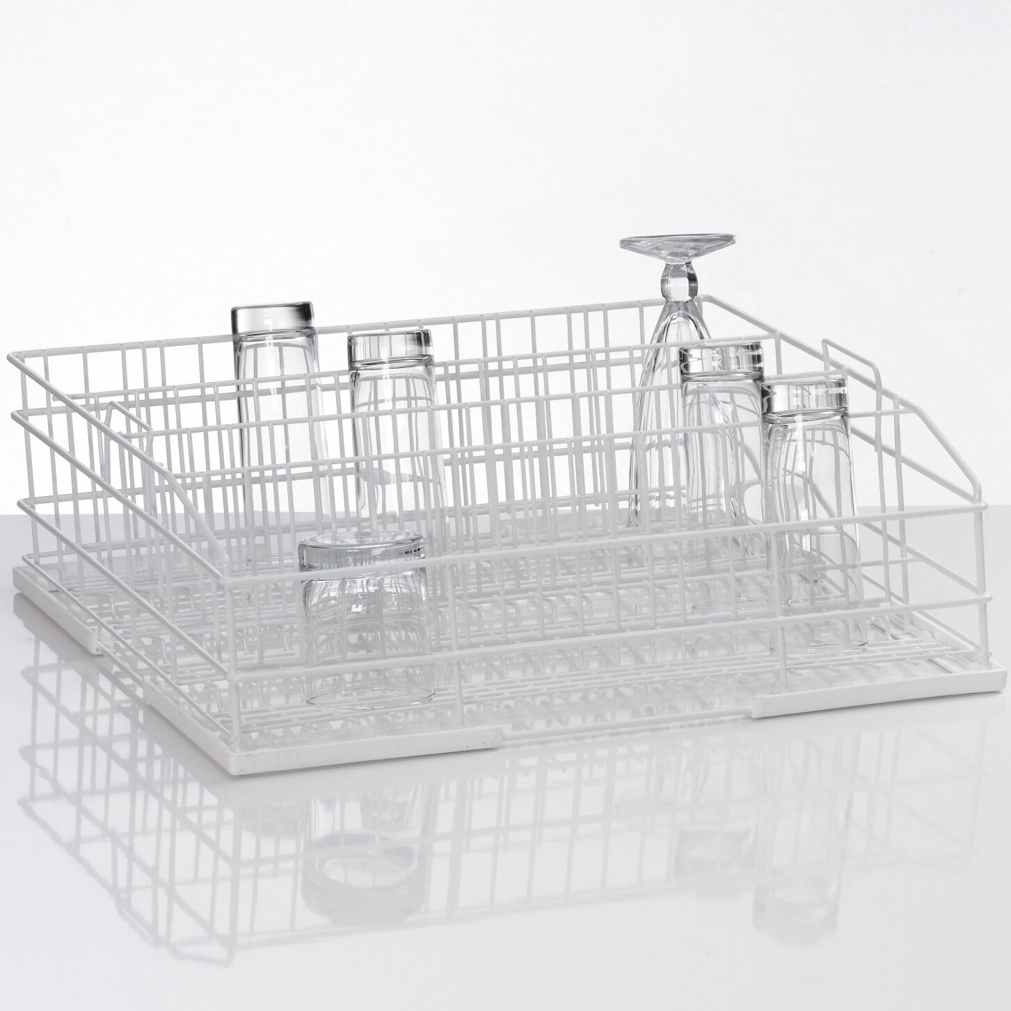 Gläserkorb aus Drahtgitter Größe M /  4 Reihen / 500 x 430 x 166 mm
