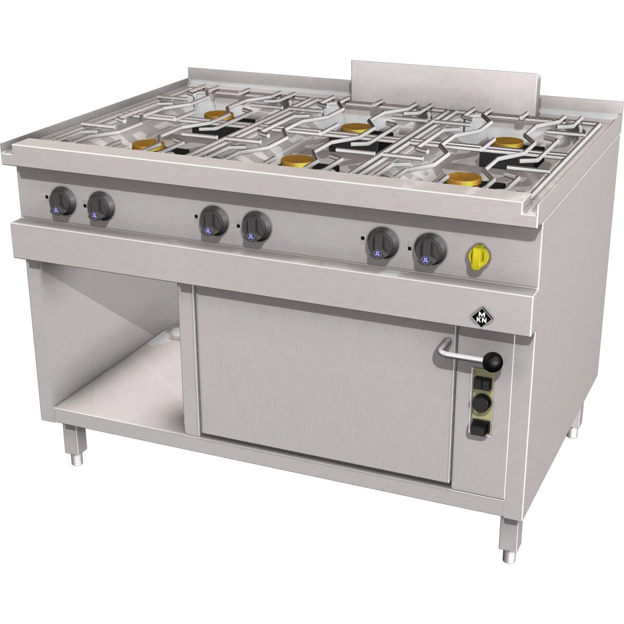 Gas-Herd 6-flammig mit Gasbackofen  GN 2/1 / Optima 850