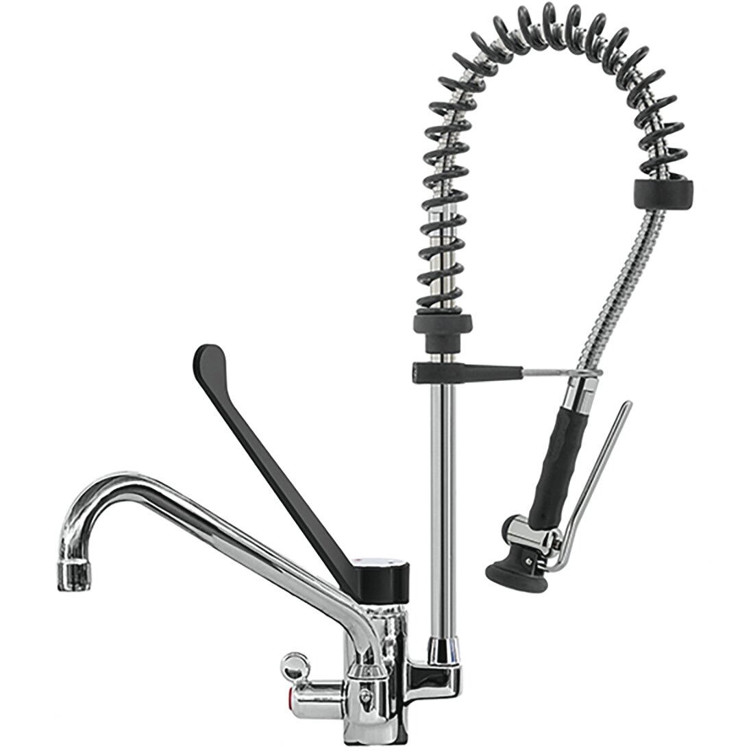 Geschirr-Waschbrause, Ellenbogen-Hebel, Schwenkhahn, Einlochmontage, H 600 mm
