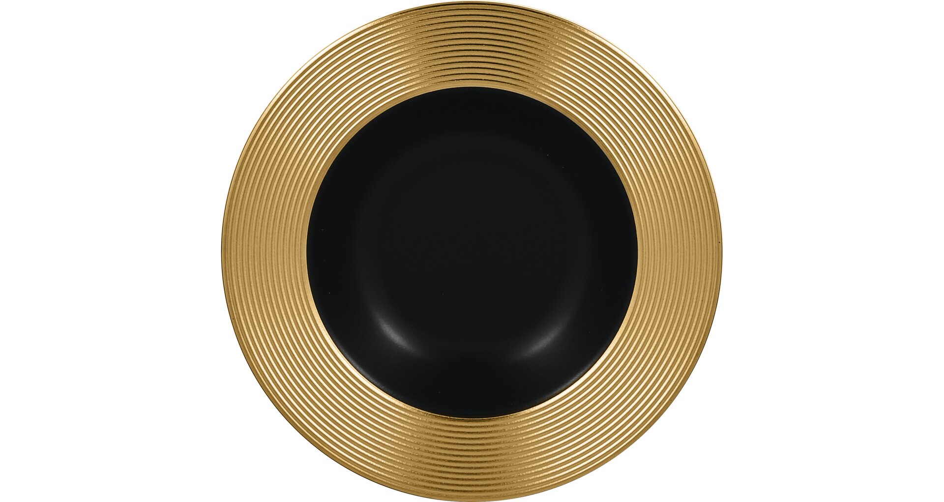 Teller tief 230 mm schwarz / gold